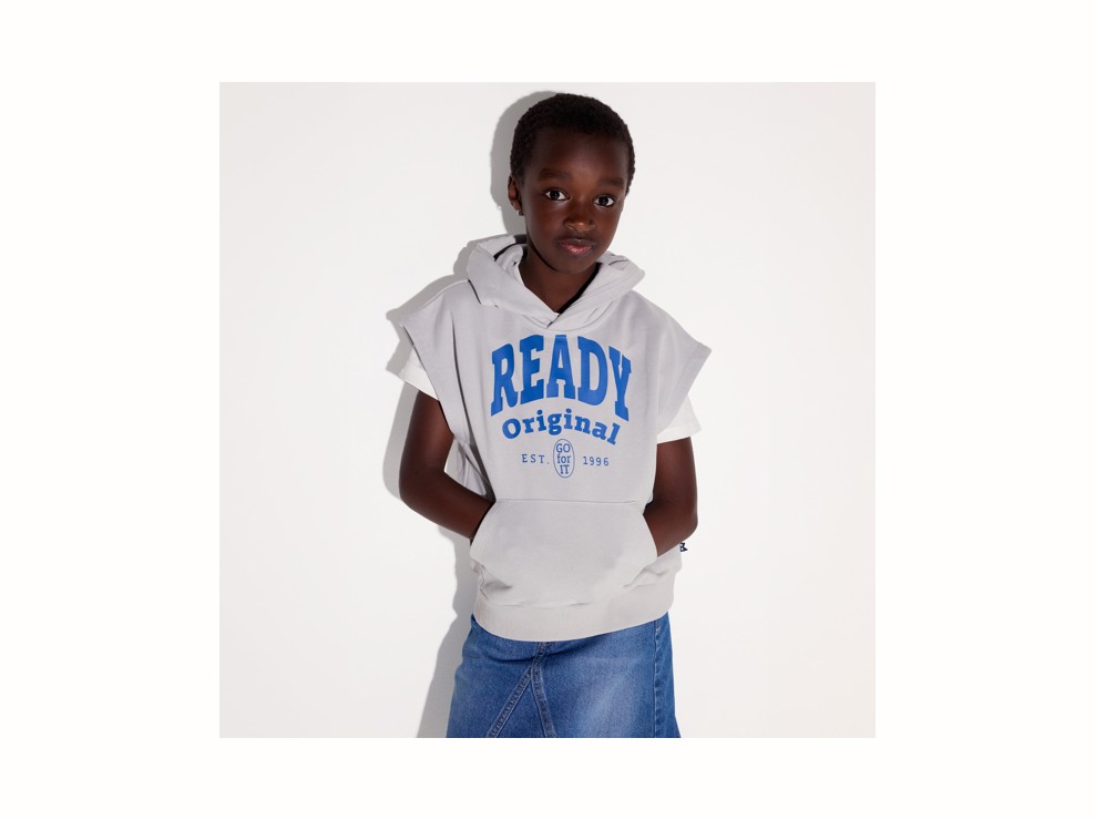 Felpa grigia senza maniche per bambino 1