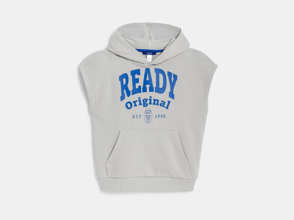 Felpa grigia senza maniche per bambino 2