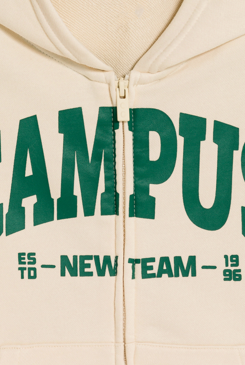 Sweat-shirt à capuche écru Garçon