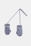 Moufles maille tricot bleu bébé mixte