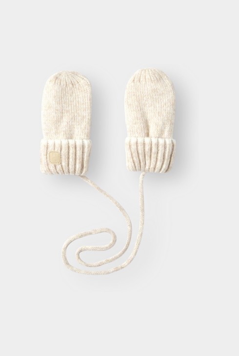 Moufles maille tricot beige bébé mixte 1