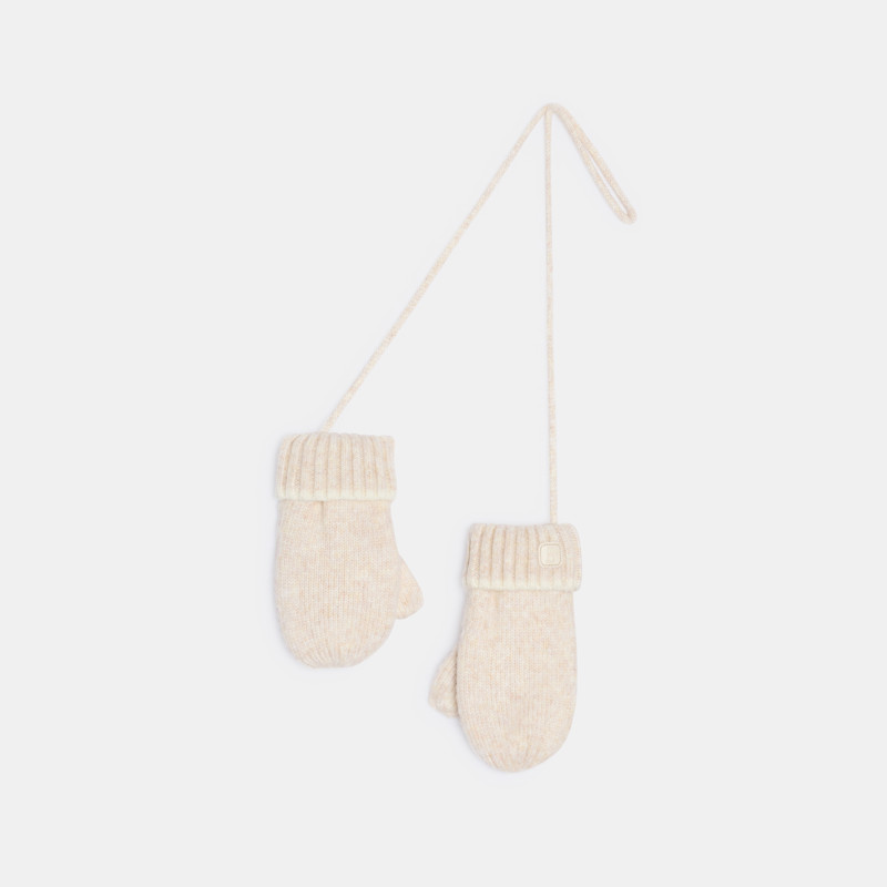 Beigefarbene Strickfäustlinge Kleinkind Mädchen oder Jungen
