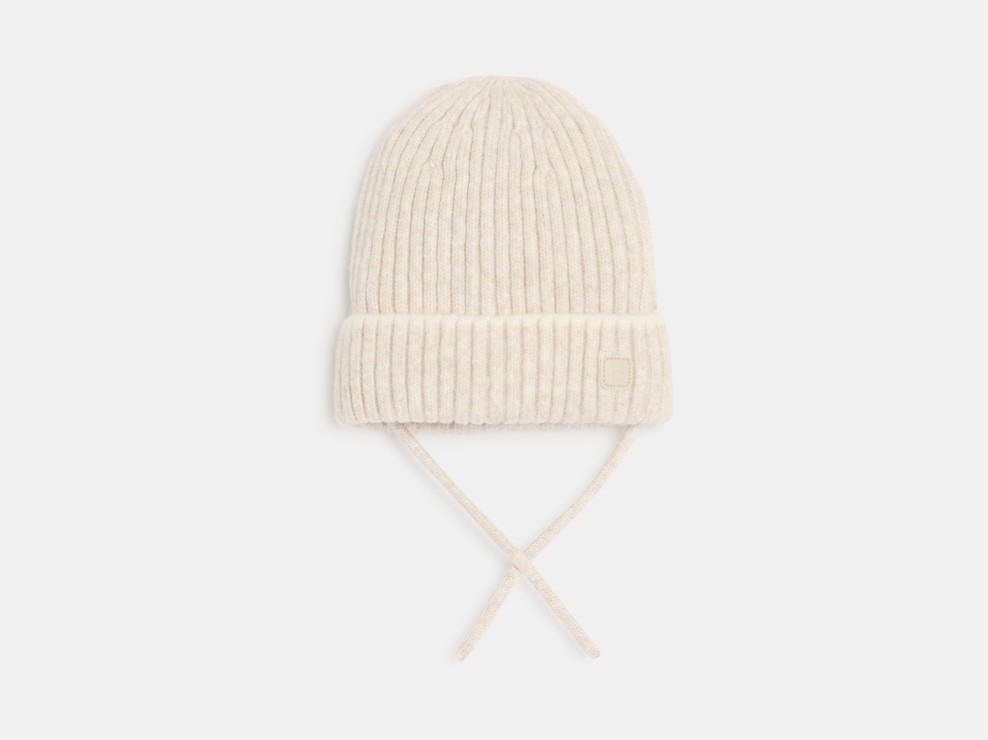 Rippstrickmütze in Beige 1