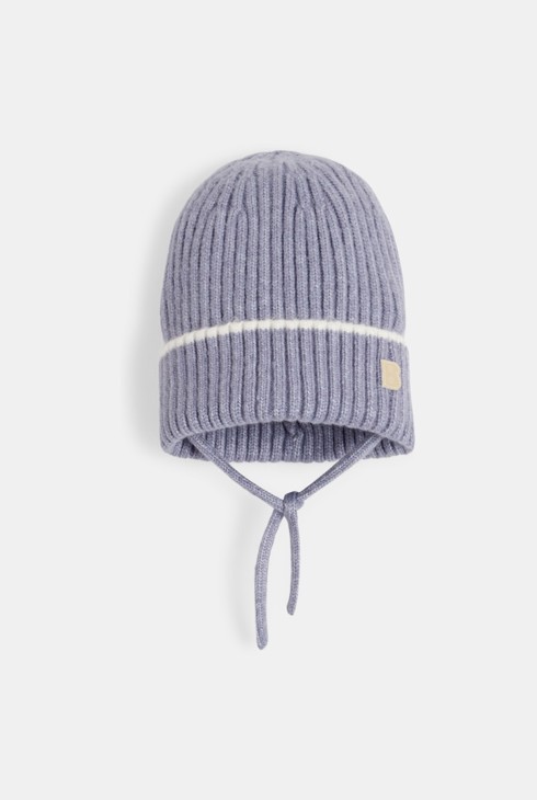 Blaue Rippstrickmütze Kleinkind Junge 1