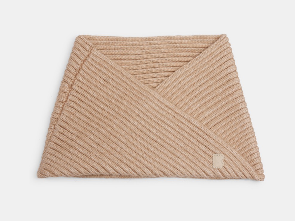 Snood croisé maille tricot beige bébé garçon 1
