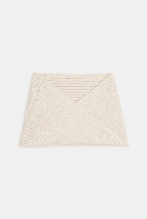 Gekreuzter Snood aus beigem Strick Kleinkind 1