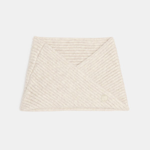 Snood croisé maille tricot beige bébé