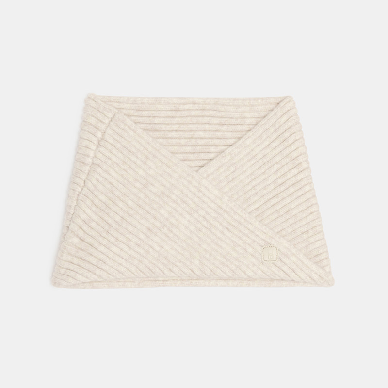 Gekreuzter Snood aus beigem Strick Kleinkind
