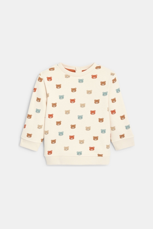 Sweat molleton ours blanc bébé garçon 1