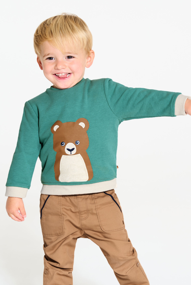 Sweat molleton ours bleu bébé garçon 1