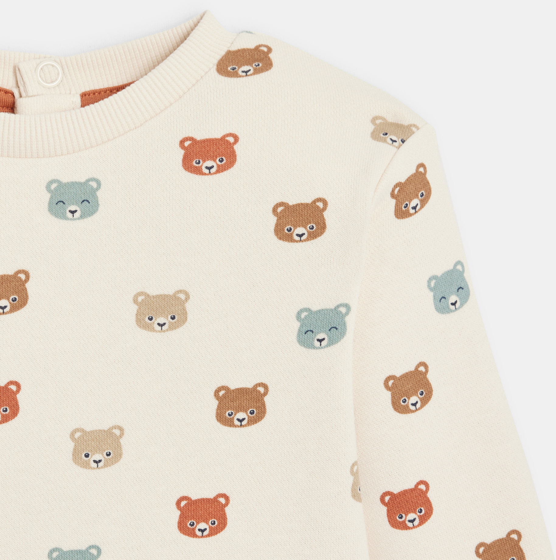 Weißes Molton-Sweatshirt mit Bärenmotiv Baby Jungen 2