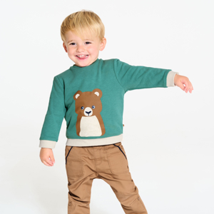 Baby boy's blue fleece bear sweatshirt 1