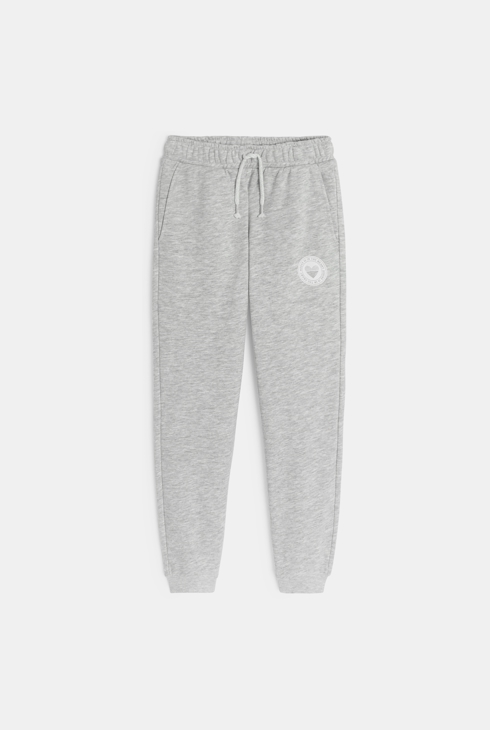 Sive hlače za jogging od flisa za djevojčice 1