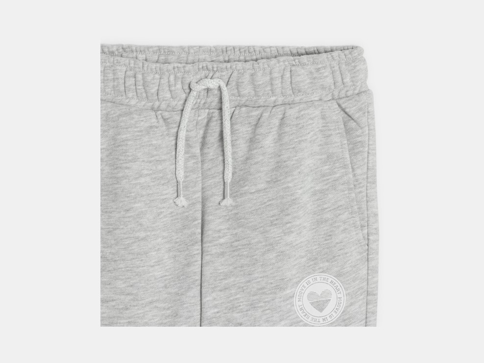 Jogging en molleton gris Fille 2