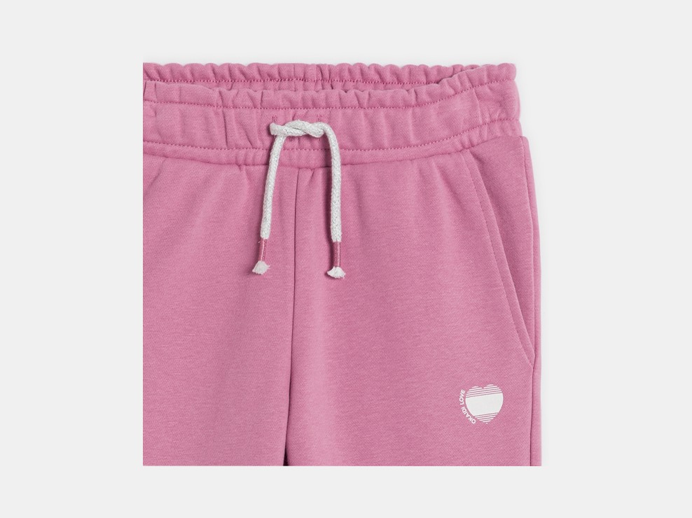 Jogging en molleton rose Fille 2