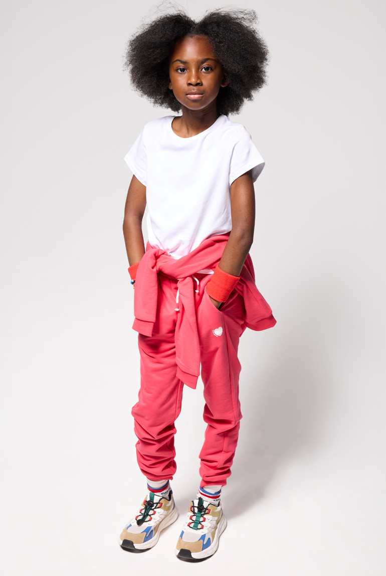 Pantalón de jogging de muletón rosa niña 1