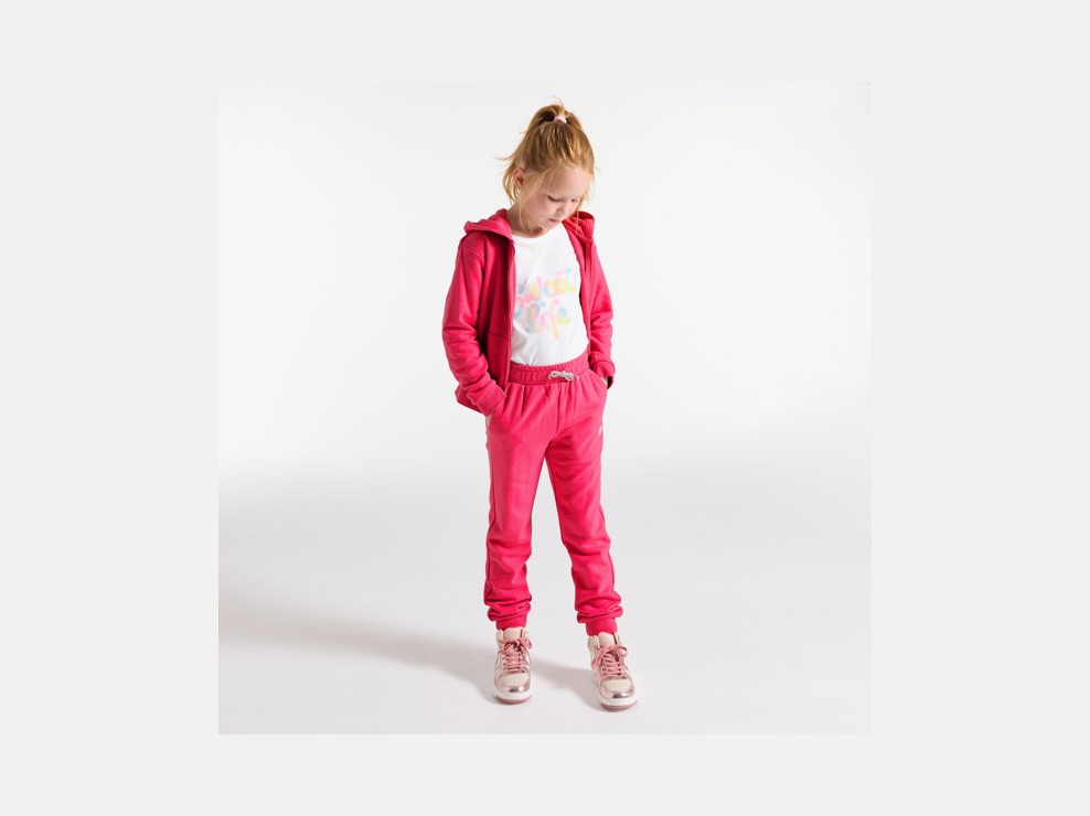 Rosa Jogginghose aus Molton Mädchen 1
