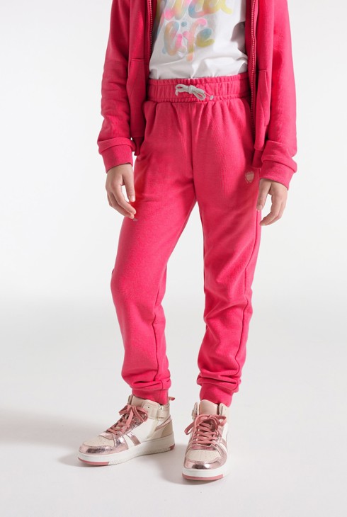 Jogging en molleton rose Fille 2