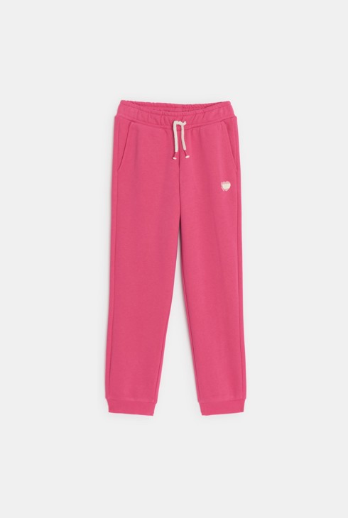 Jogginghose rosa aus Molton Mädchen 1