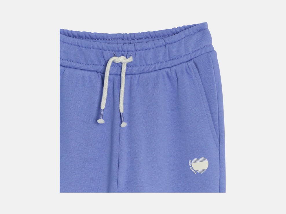 Joggers in felpa viola per bambina 2