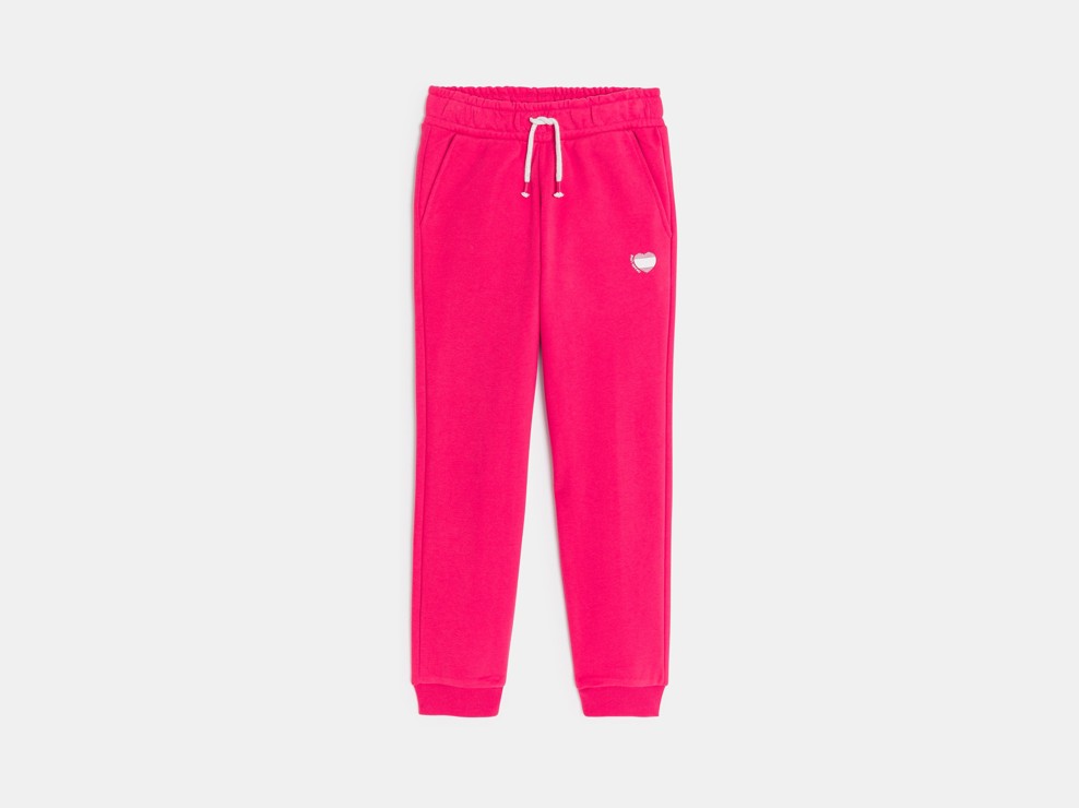 Jogging en molleton rose Fille 2