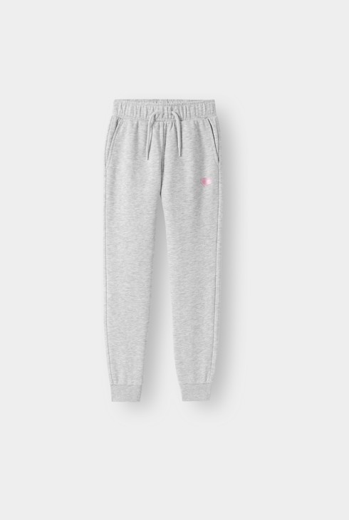 Jogging en molleton gris Fille 2