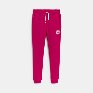 Girl's fuchsia fleece joggers 1