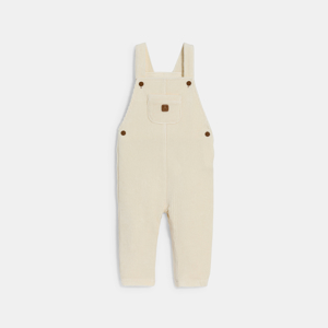 Beige salopette van corduroy voor babyjongen 1