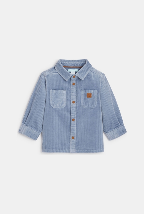 Chemise velours côtelé bleu bébé garçon