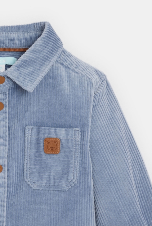 Chemise velours côtelé bleu bébé garçon