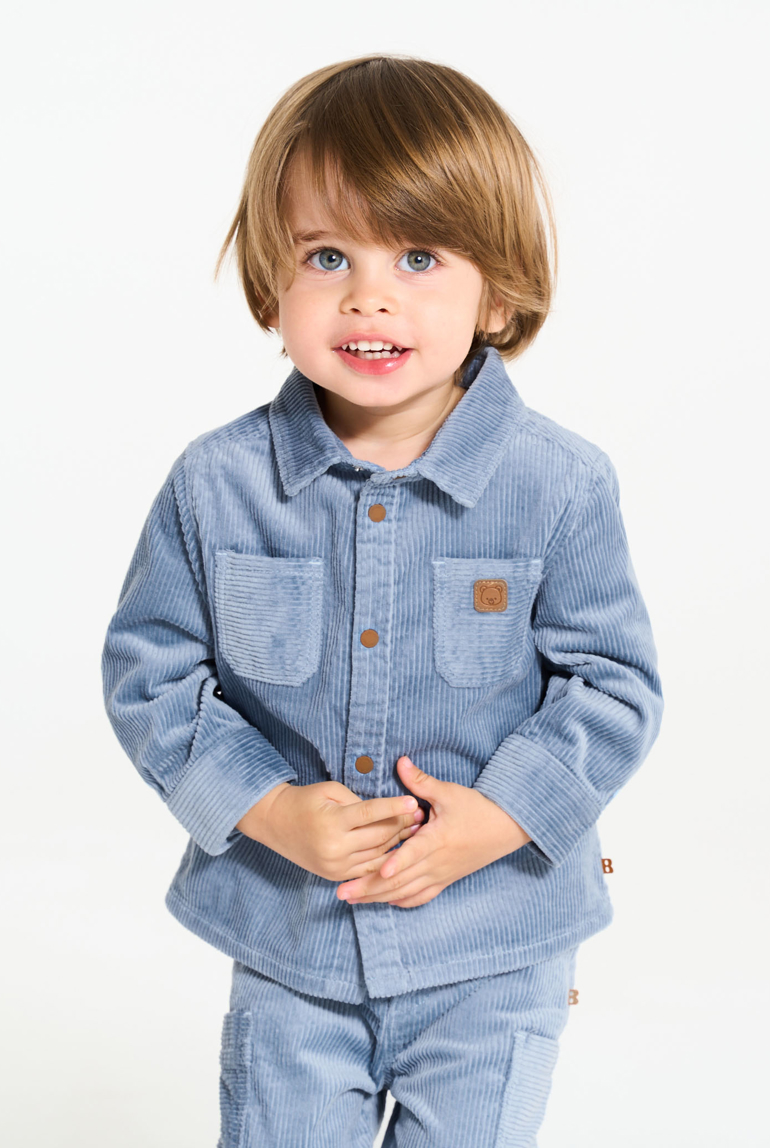 Blauw hemd van corduroy voor babyjongens 1