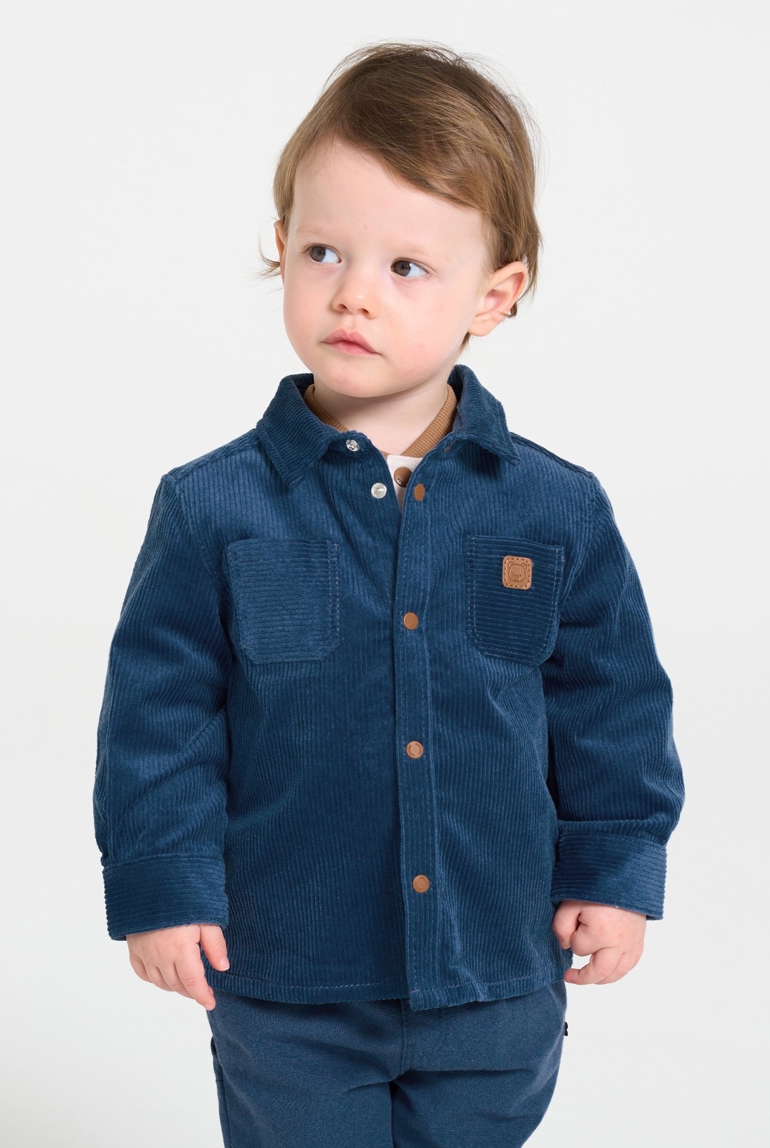 Camisa pana azul marino bebé niño 1