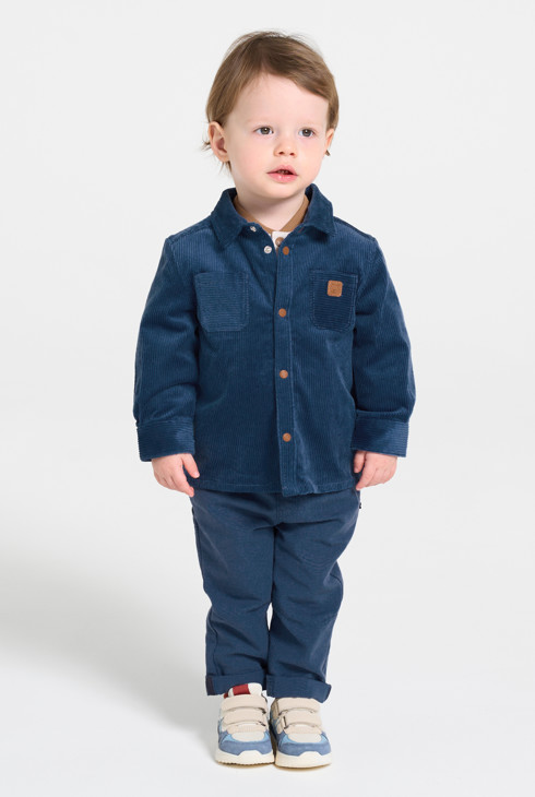 Marineblaues Cordhemd Kleinkind Junge 2
