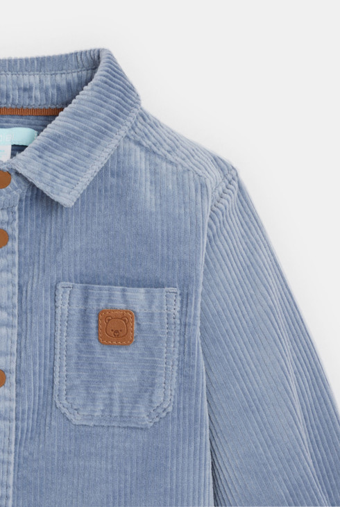 Chemise velours côtelé bleu bébé garçon 2