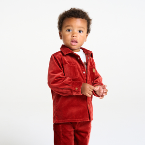 Chemise velours côtelé rouge bébé garçon 1