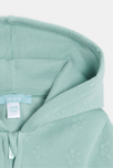 Grünes Molton-Sweatshirt in gesteppter Optik mit Kapuze und Reißverschluss grün Kleinkind Mädchen 3