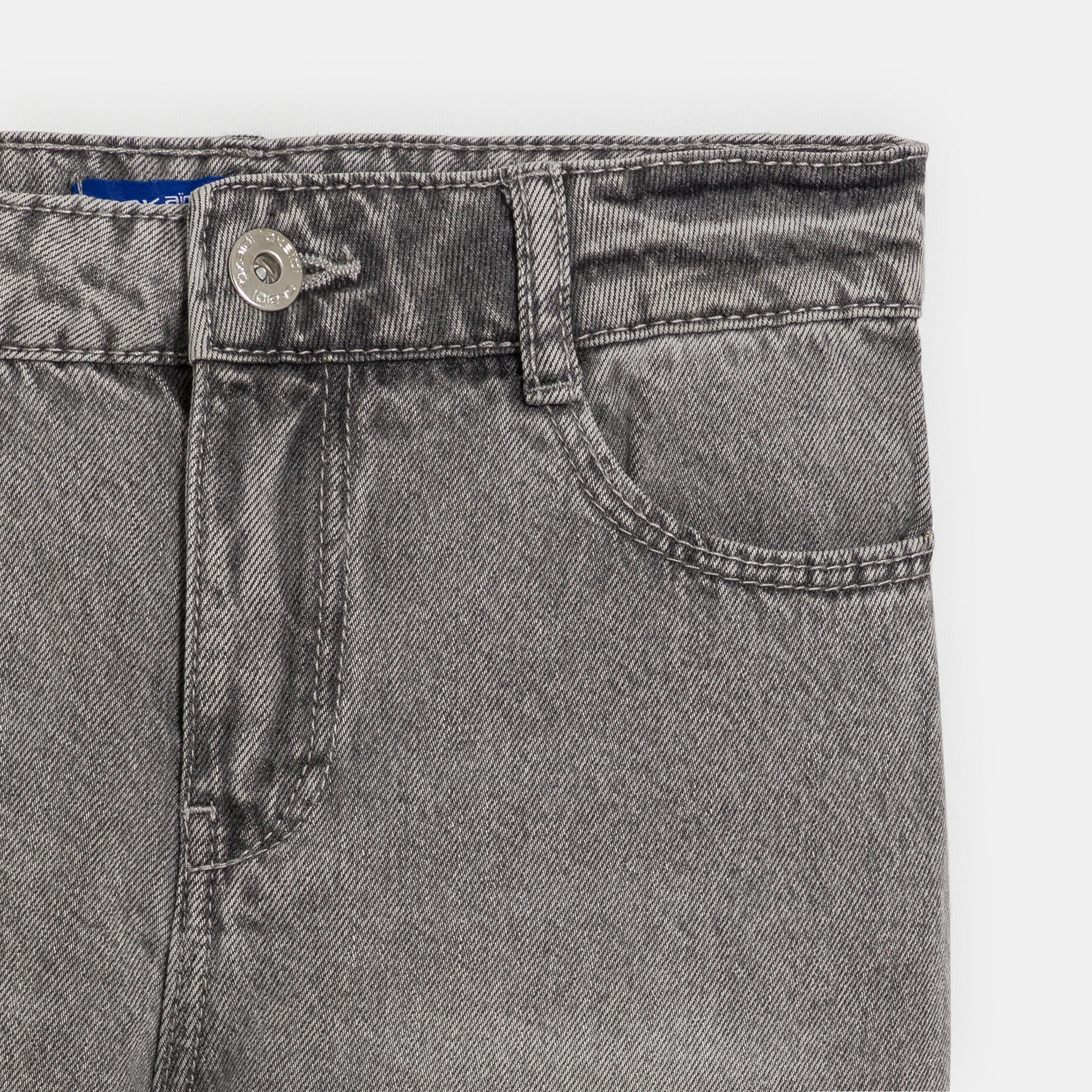 Jean large délavé bleu clair Fille - Denim Gris