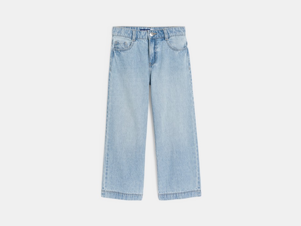 Jean large délavé bleu clair Fille 1