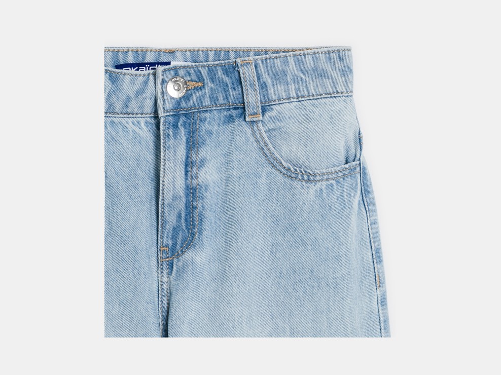 Jean large délavé bleu clair Fille 2
