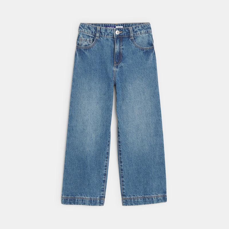 Weite blaue Washed Jeans für Mädchen