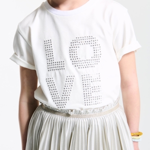 Girl's white LOVE slogan T-shirt 1