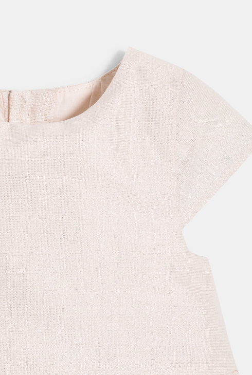 Robe chic lin irisé rose bébé fille