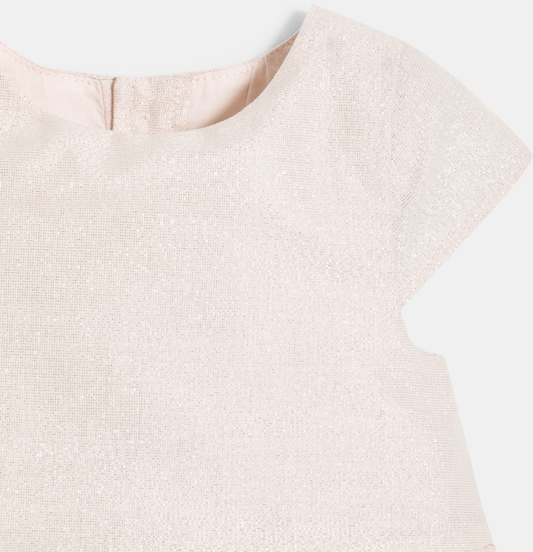 Robe chic lin irisé rose bébé fille