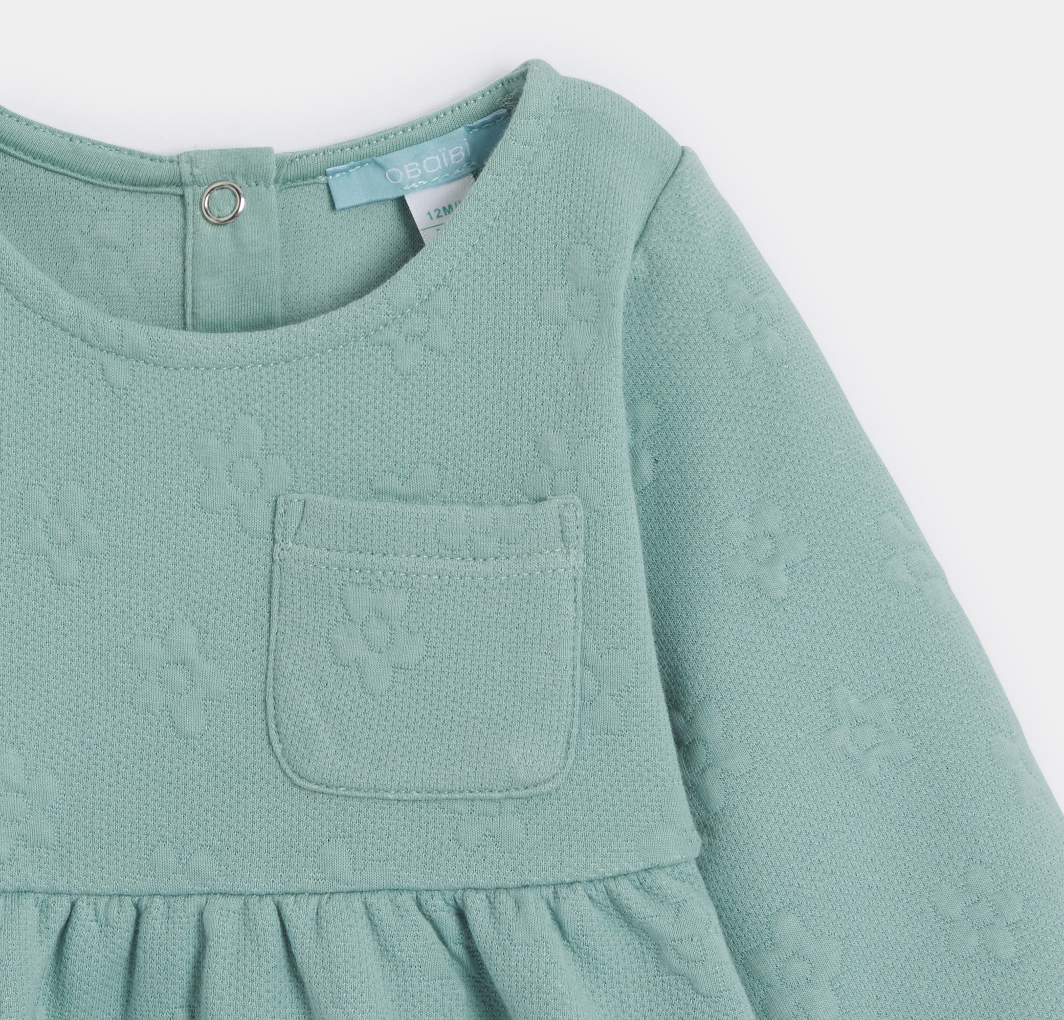 Grünes Molton-Kleid in gesteppter Optik Kleinkind Mädchen 2