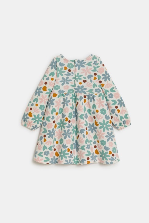 Robe molleton effet piqué fleurie bébé fille
