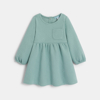 Robe molleton effet piqué vert bébé fille