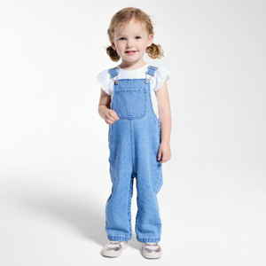 Baby girl blue denim dungarees 1