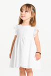 Robe chic brodée blanc bébé fille 1