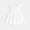 Robe chic brodée blanc bébé fille