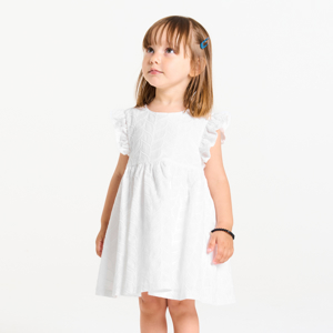 Robe chic brodée blanc bébé fille 1